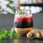 red sorrel hibiscus drink in glass
