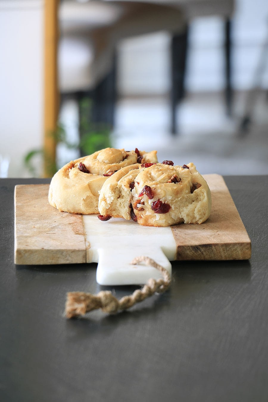 sweet bread with cranberries coconut and nuts